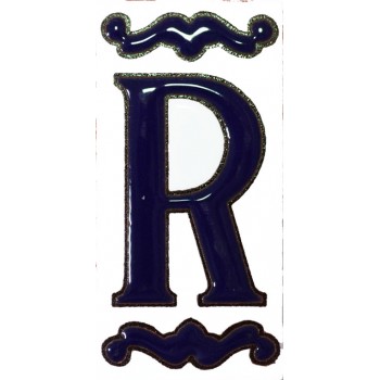 Litera R model albastru